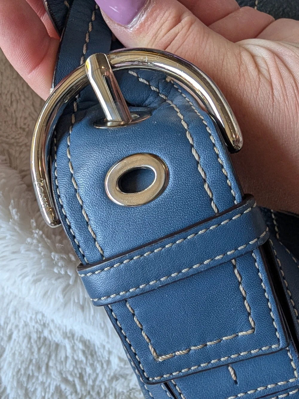 Coach Vintage Y2K Navy Blue Leather Soho Hobo Shoulder Bag
